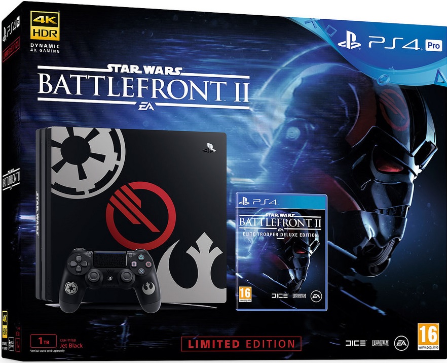 Sony Playstation 4 Pro 1TB Star Wars Battlefront II Limited Edition Bundle - PlayStation 4 Gépek