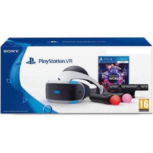 Playstation VR + PlayStation Camera V2 + Move Controller Twin Pack + PlayStation VR Worlds