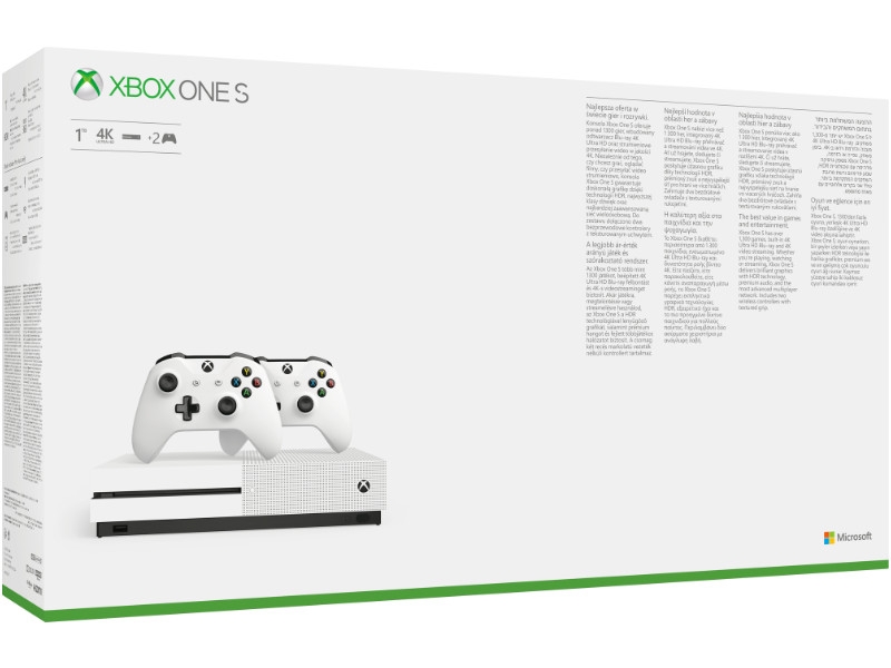 Microsoft Xbox One S 1TB 2db Xbox One Wireless Controllerel White