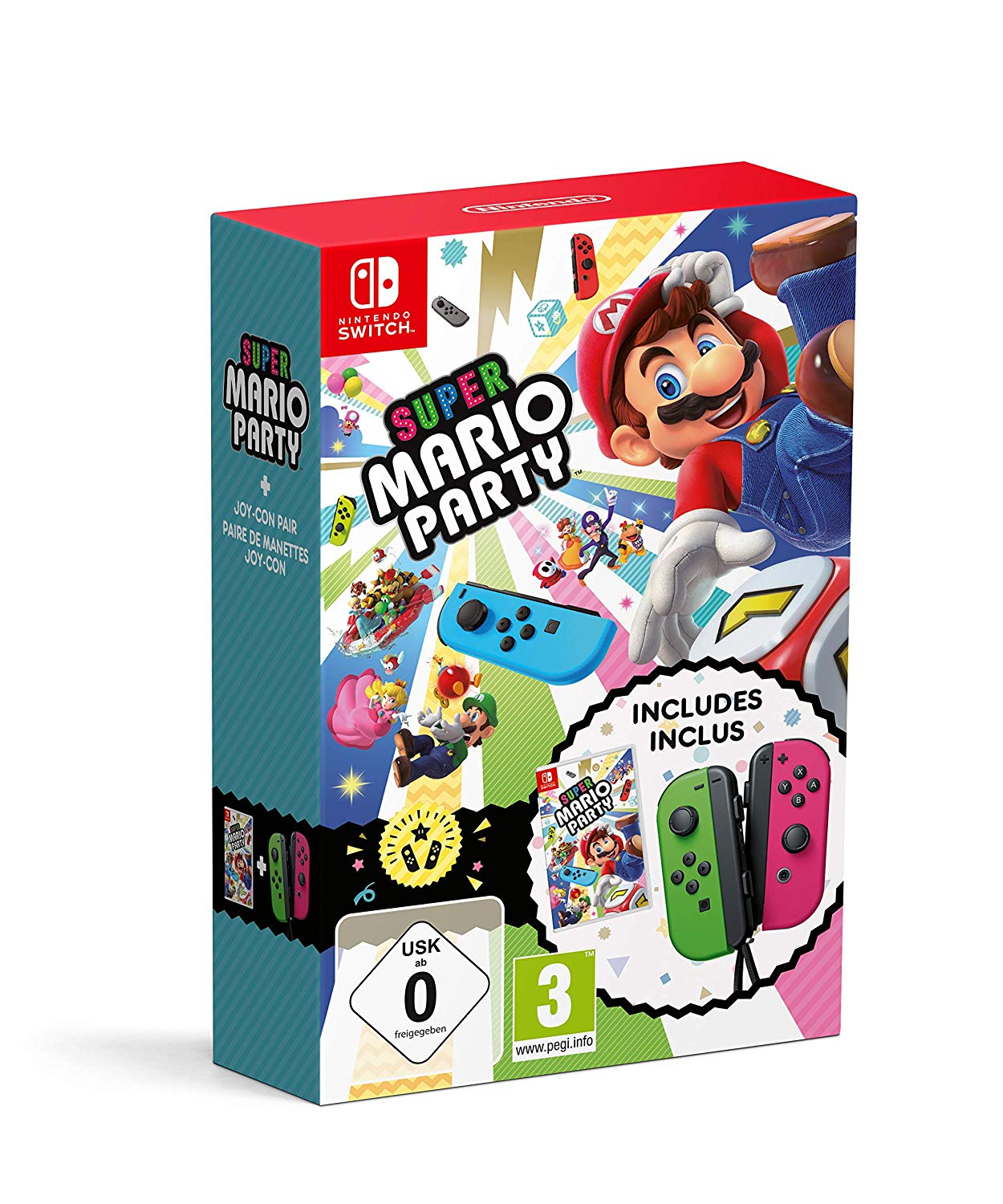 Super Mario Party + Neon Green/ Neon Pink Joy-Con - Nintendo Switch Játékok