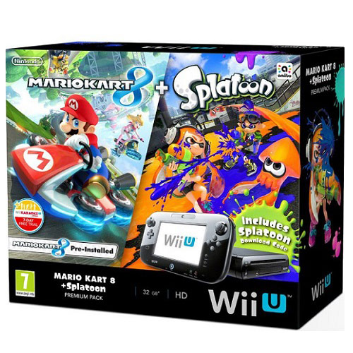 Nintendo Wii U 32 GB Premium Pack + Mario Kart 8 + Splatoon - Nintendo Wii U Gépek
