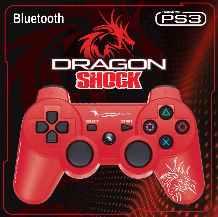 Dragon Shock Bluetooth PS3 Controller Red - PlayStation 3 Kontrollerek