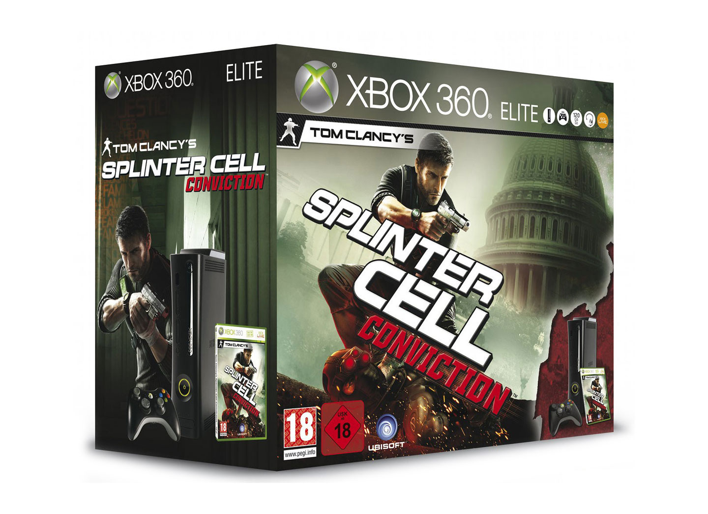 Xbox 360 Elite 120gb Tom Clancys Splinter Cell Conviction Bundle