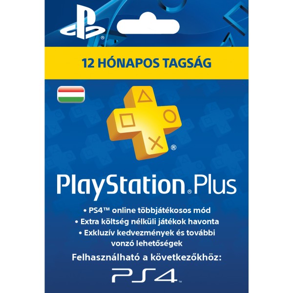 Sony PSN Network PS Plus PlayStation Plus 365 napos előfizetés HUN - PlayStation 4 Kiegészítők