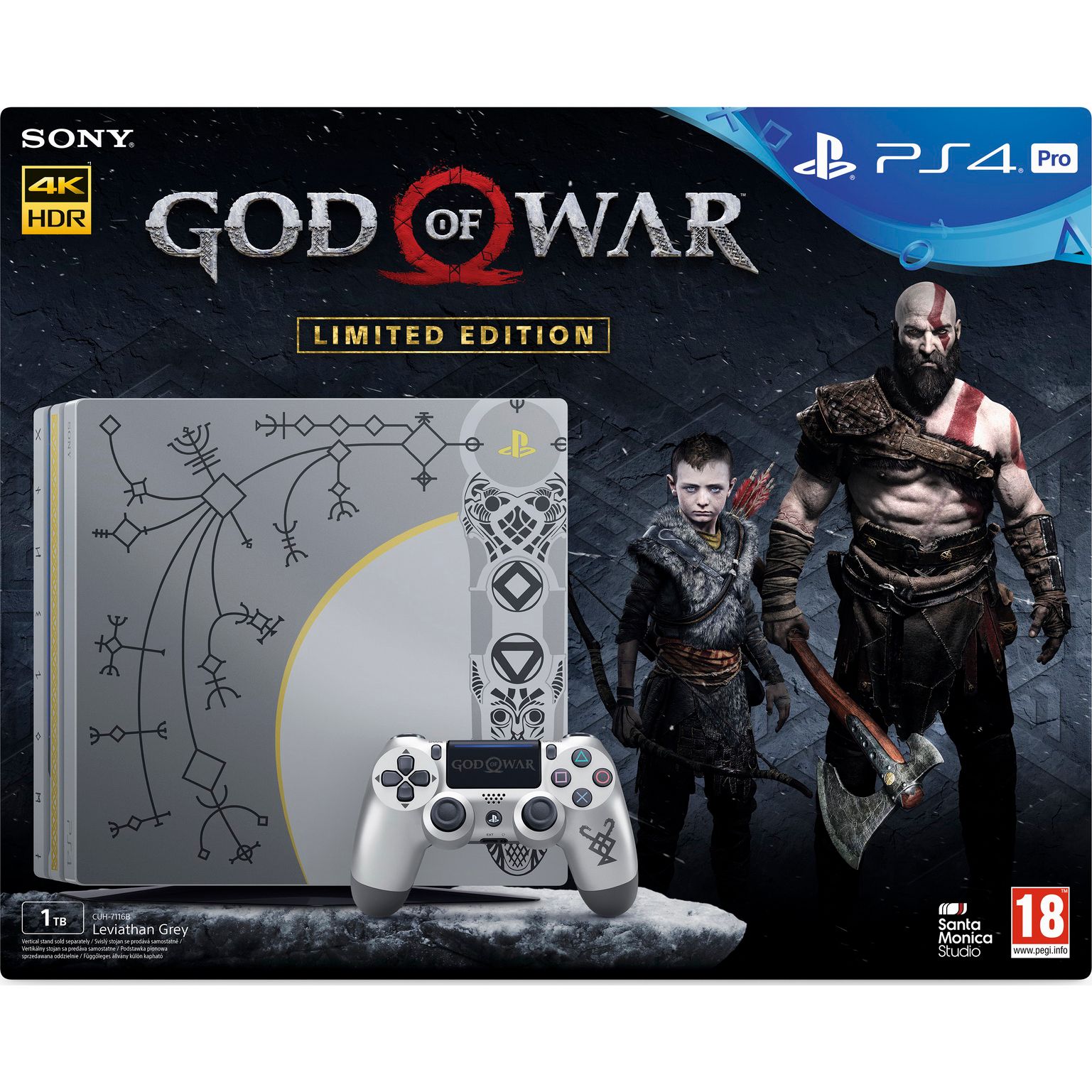 PlayStation 4 Pro 1TB God of War Limited Edition - PlayStation 4 Gépek