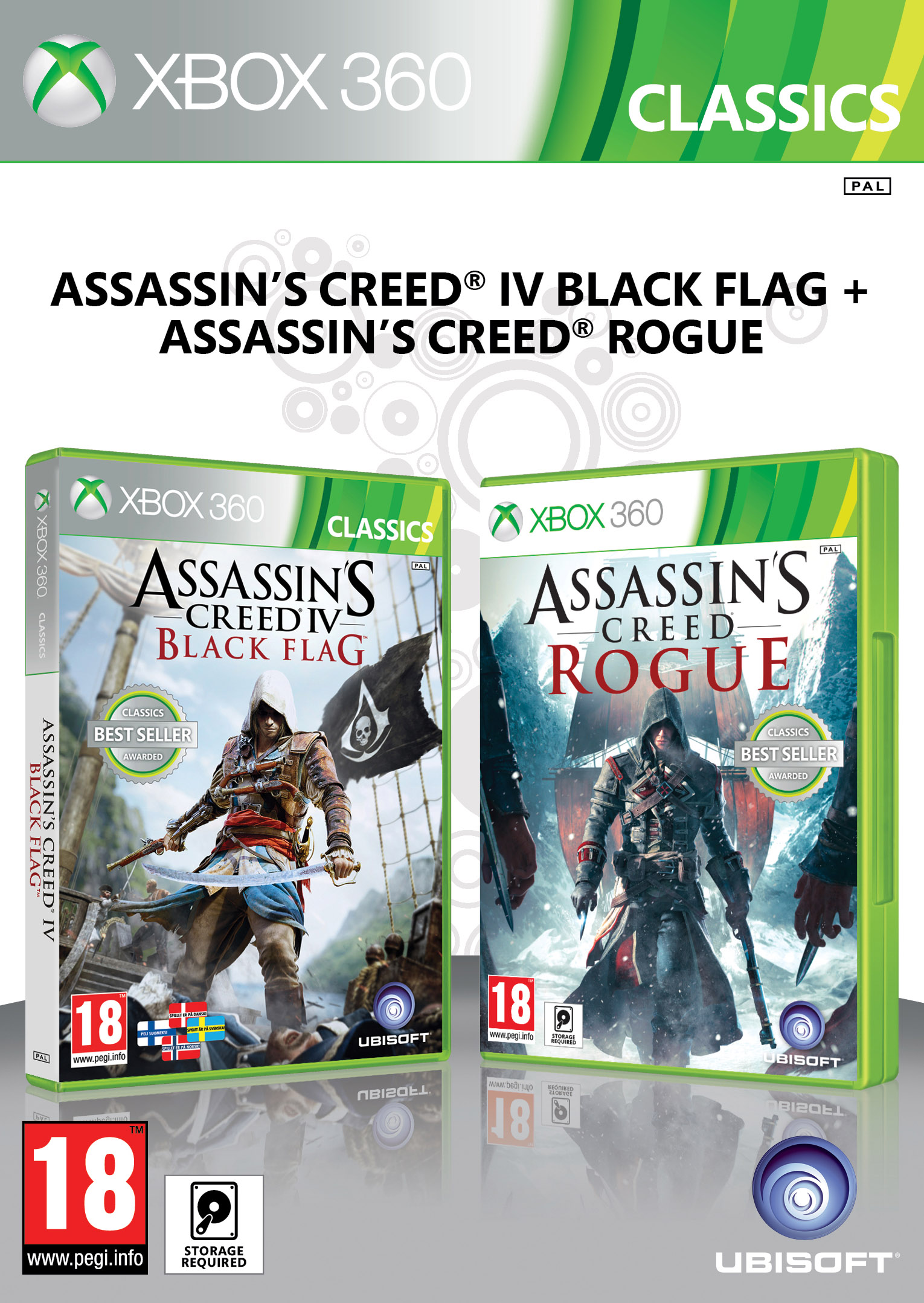 Assassins Creed IV Black Flag + Assassins Creed Rogue - Xbox 360 Játékok