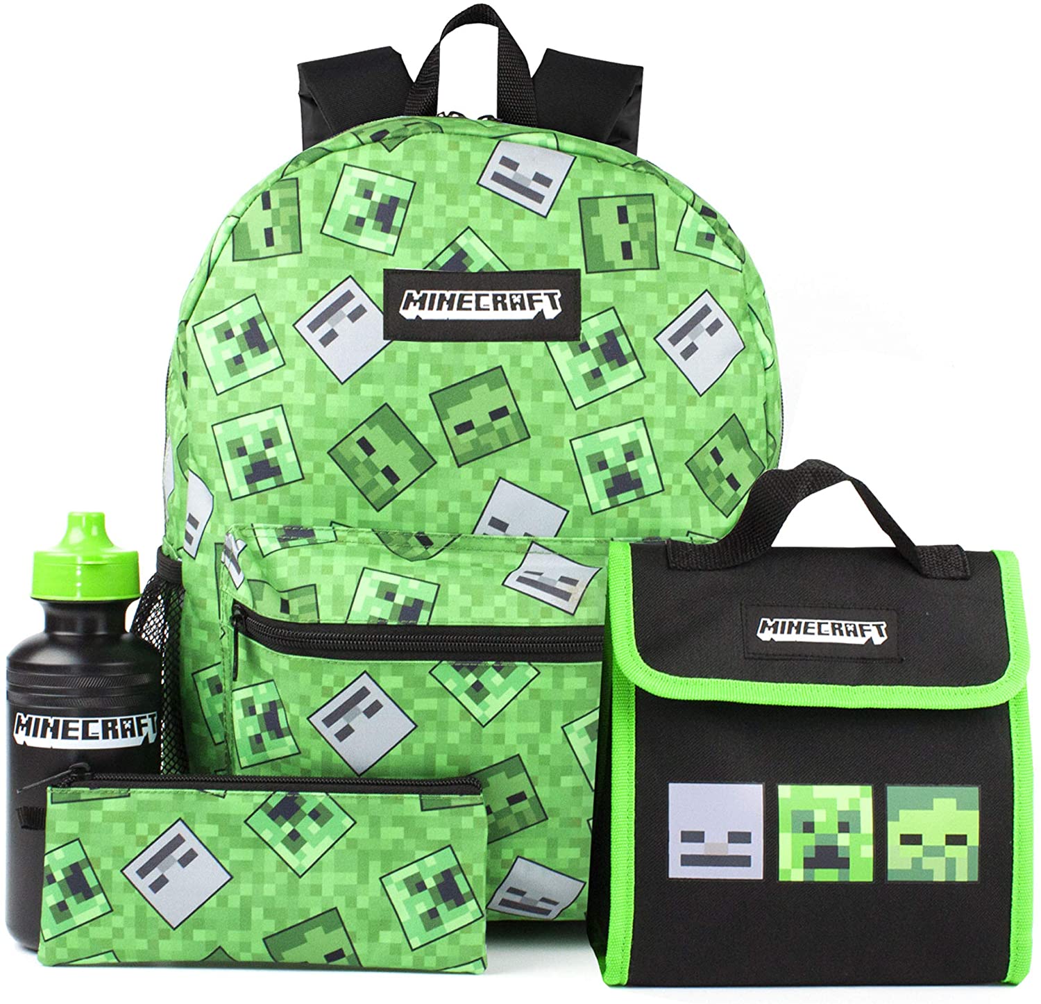 Minecraft 4 darabos iskolaszett (hátizsák, kulacs, tolltartó, uzsonnatáska) - Ajándéktárgyak Táska
