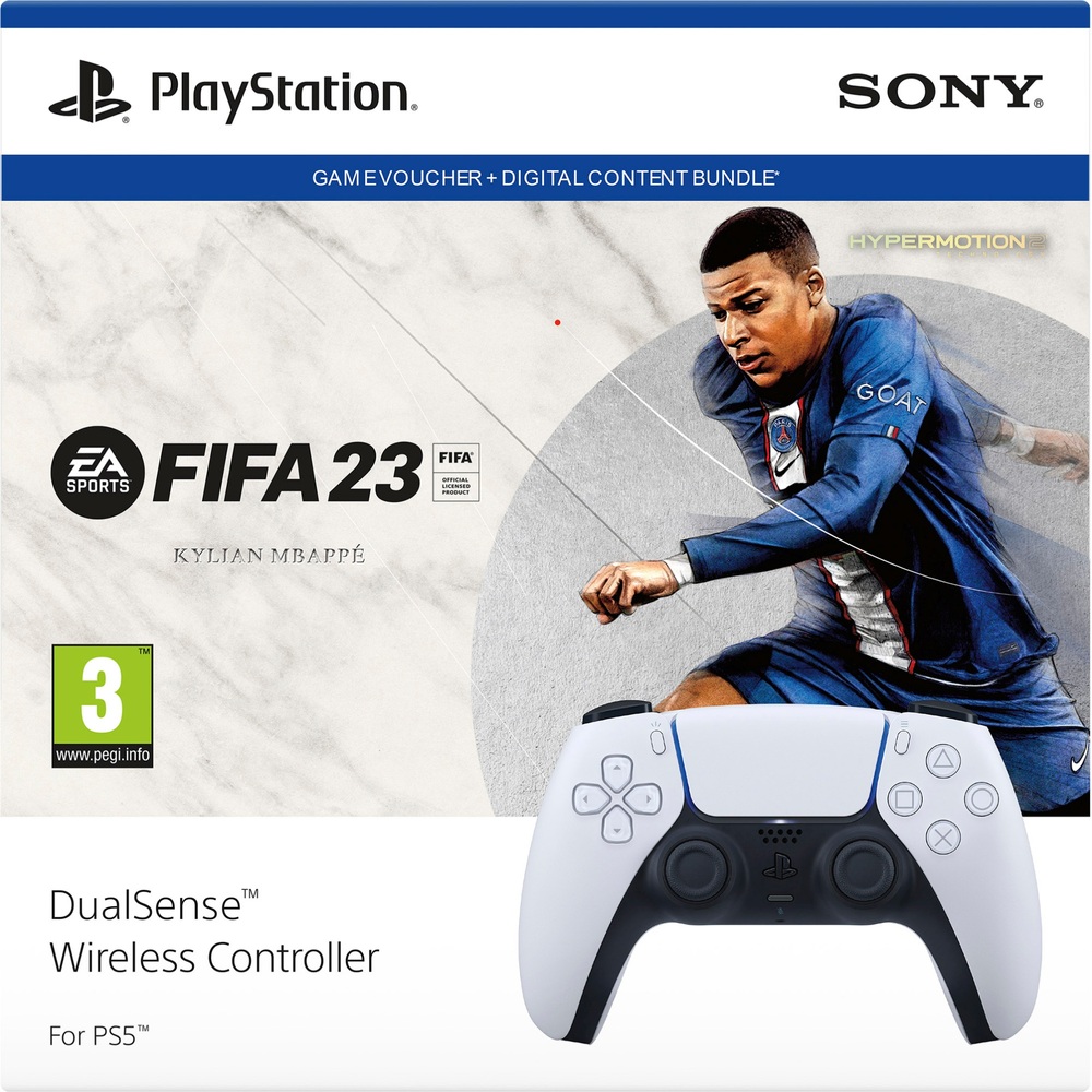Sony PlayStation 5 DualSense Wireless Controller (fehér) + Fifa 23 (Letöltőkód) - PlayStation 5 Kiegészítők
