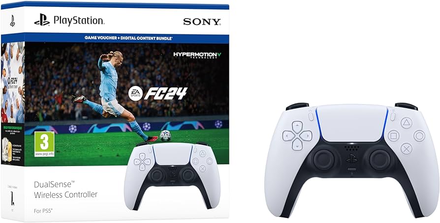 PlayStation 5 DualSense vezeték nélküli kontroller + EA Sports FC 24 játékszoftver