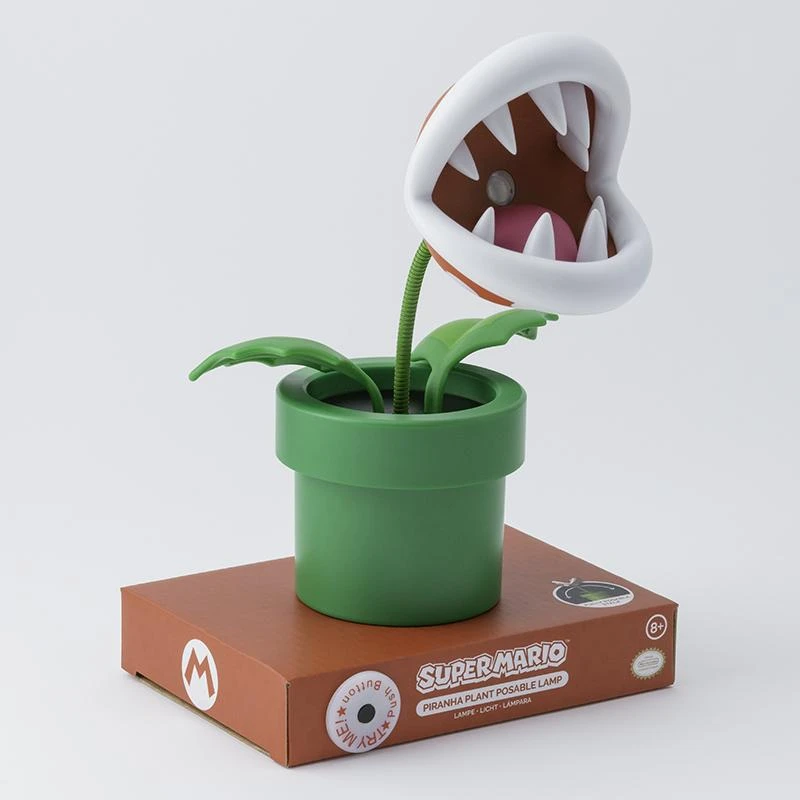 Super Mario Mini Piranha Plant Posable Lamp (with Try Me button,15 cm)
