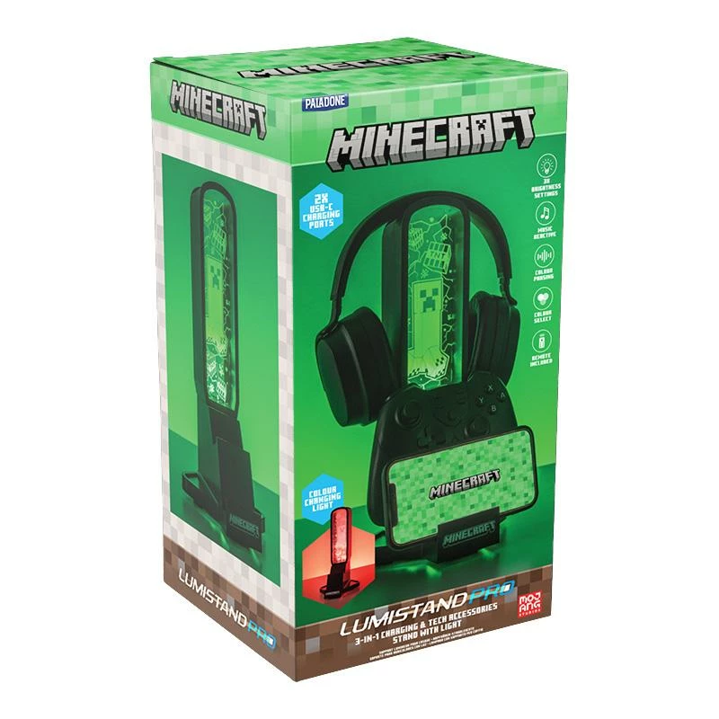 Minecraft Desk Headphone Stand With Light with remote controller (high: 30 cm)