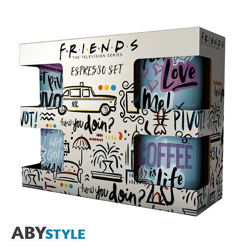 FRIENDS set 4 espresso mugs - Doodle